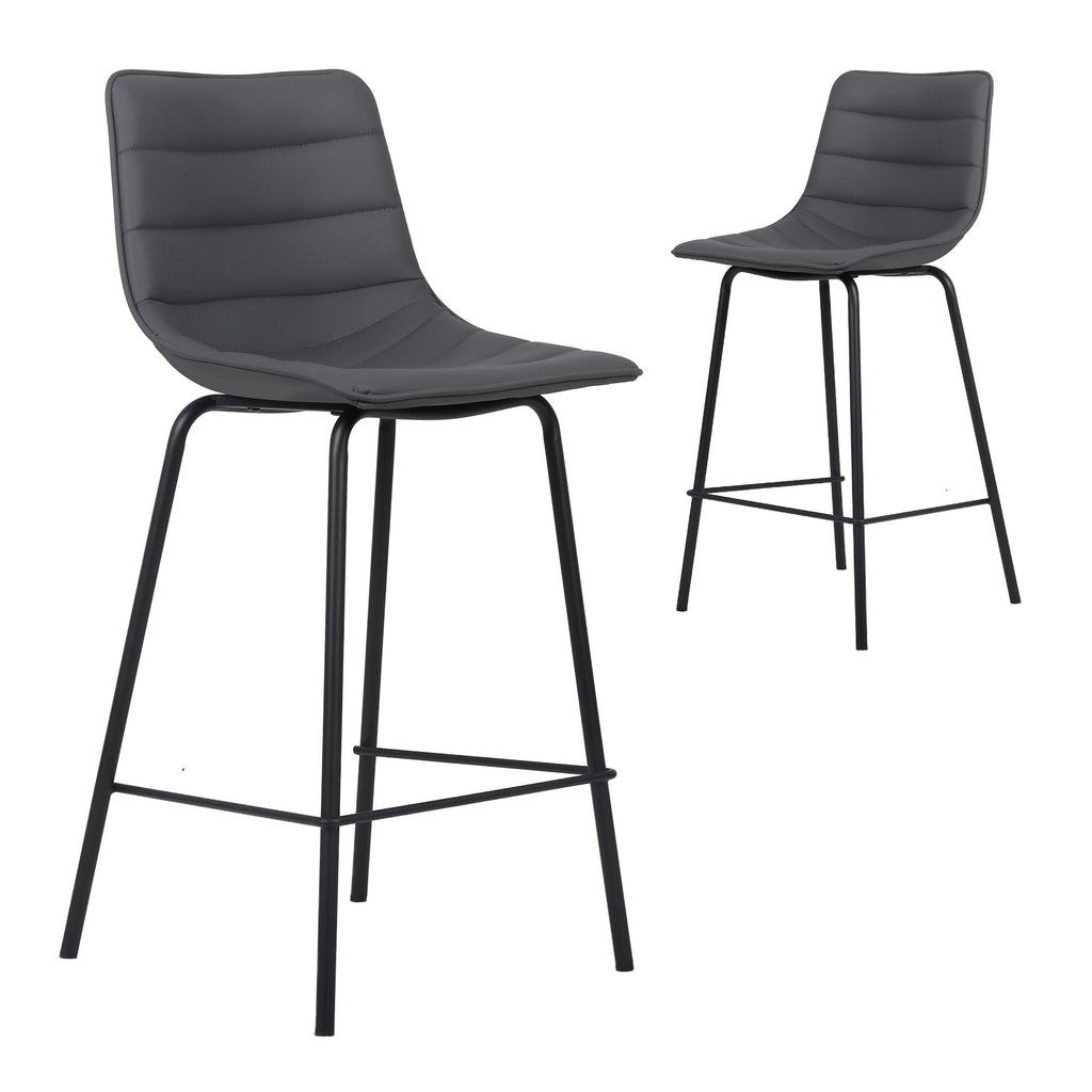 Cali Bar Stool Charcoal (Set of 2) - image 1
