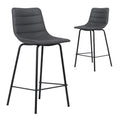 Cali Bar Stool Charcoal (Set of 2) - image 1
