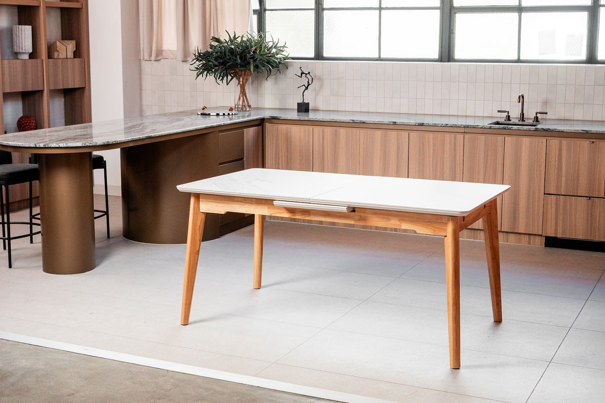 Denmark Extension Dining Table Snow White - image 3