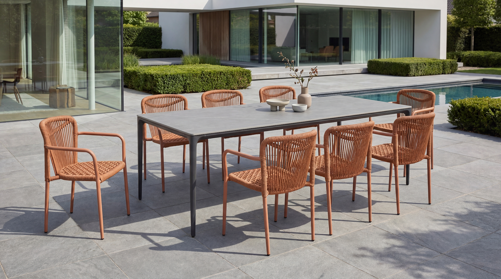 Magnate Large Dining Table Cement Ceramic - image 12