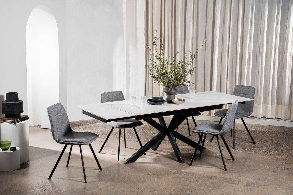 Newcastle Extension Dining Table Snow White Ceramic - image 16