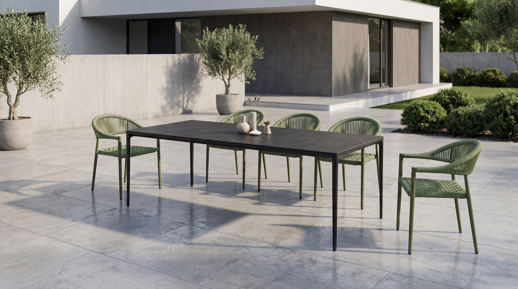 Magnate Large Dining Table Grey Stone Ceramic - image 6