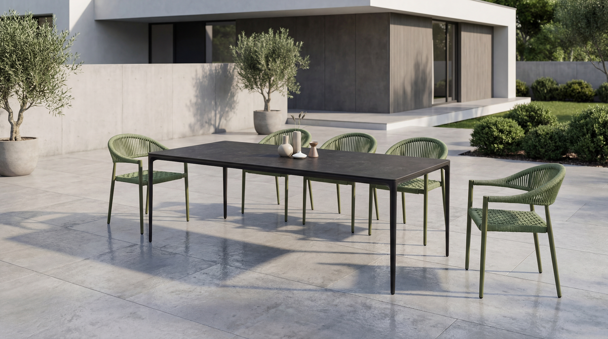 Magnate Large Dining Table Grey Stone Ceramic - image 6