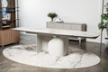 Messina Extension Dining Table Milan White Marble