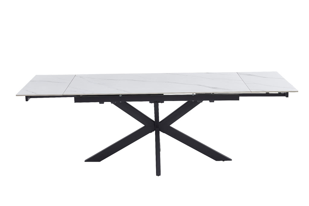 Newcastle Extension Dining Table Snow White Ceramic - image 12