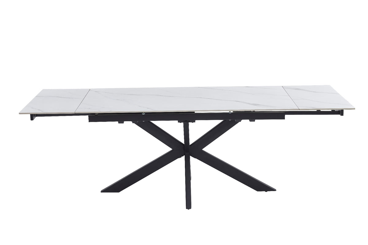 Newcastle Extension Dining Table Snow White Ceramic - image 12