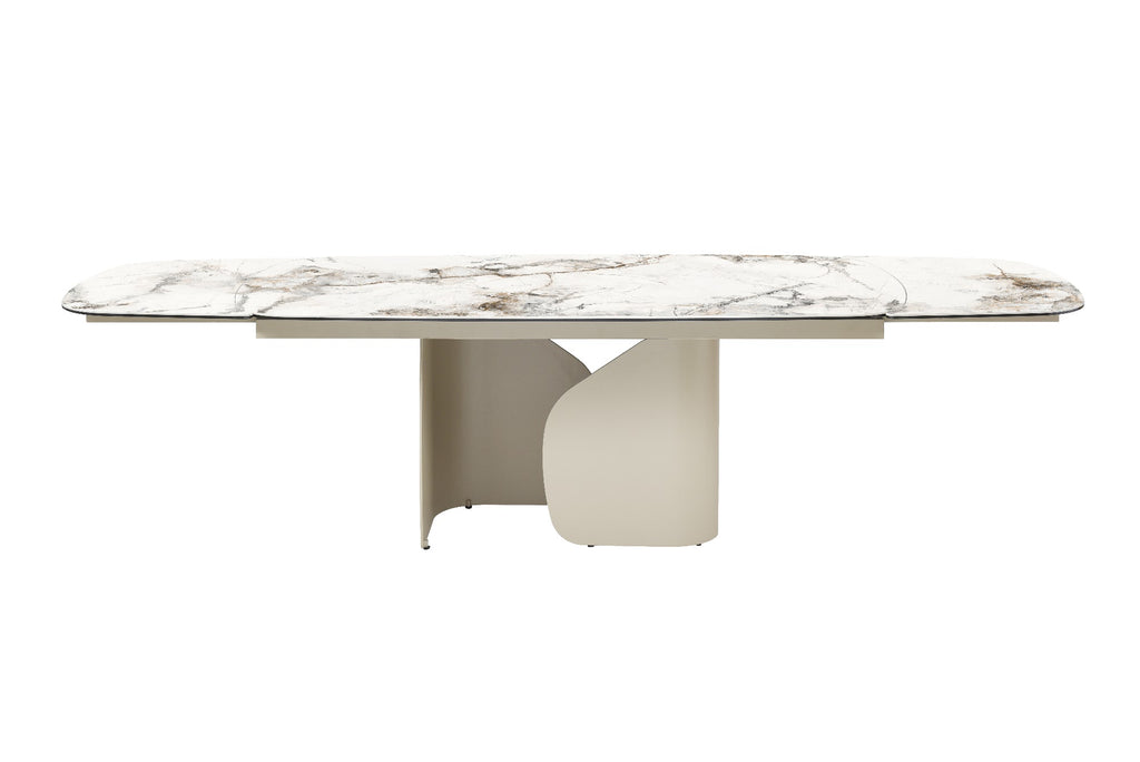 Messina Extension Dining Table Milan White Marble - image 7