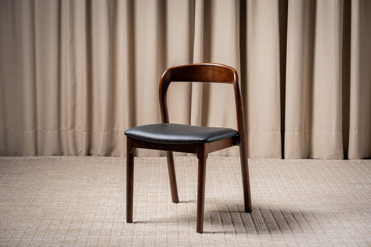 Inari Dining Chair Walnut / Black PU (Set of 2) - image 7