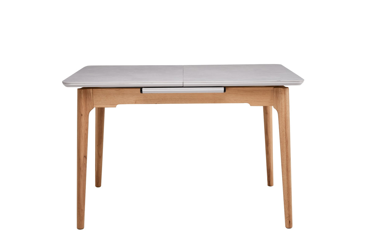Norway Extension Dining Table Light Grey Ceramic