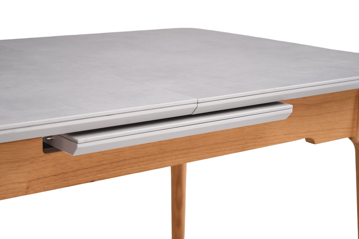 Norway Extension Dining Table Light Grey Ceramic - image 10