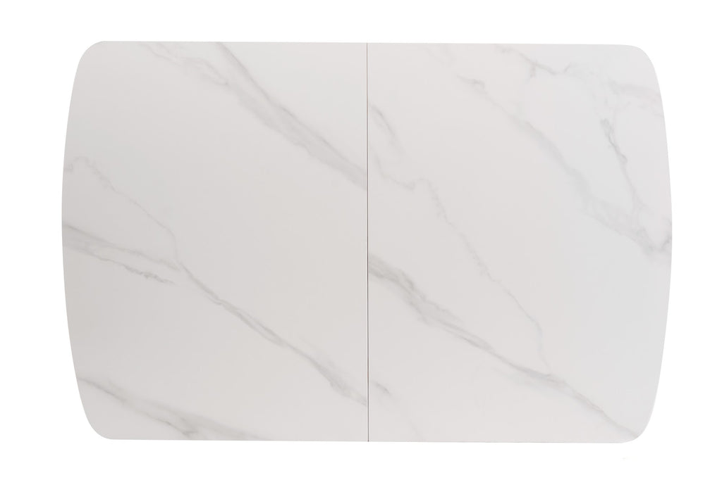 Mila Extension Dining Table Snow White Ceramic - image 10