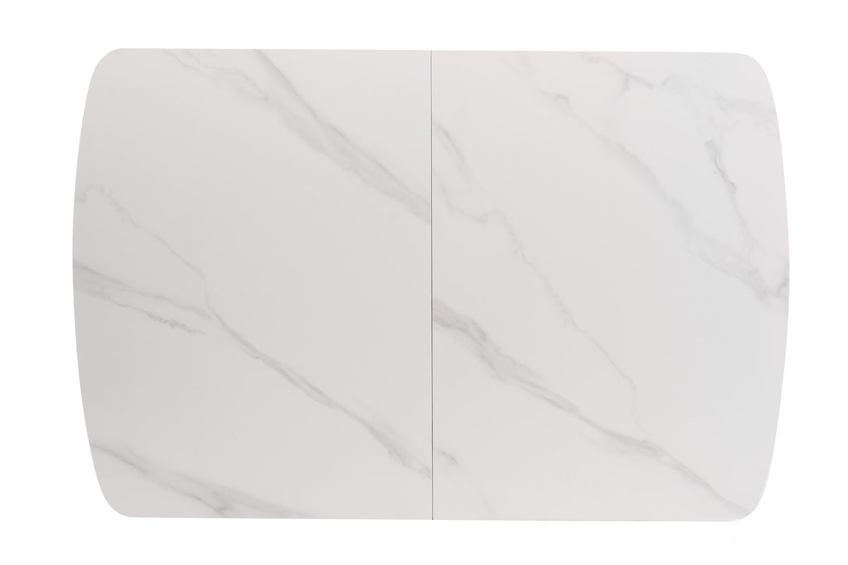 Mila Extension Dining Table Snow White Ceramic - image 10