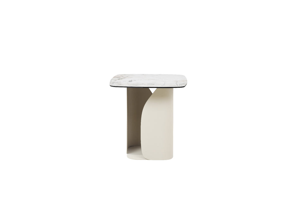 Messina Side Table Milan White Marble - image 2