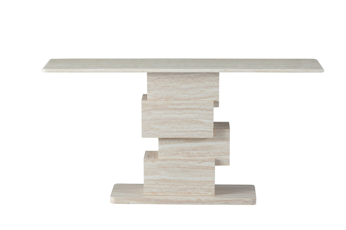 Eros Console Table White Travertine - image 2