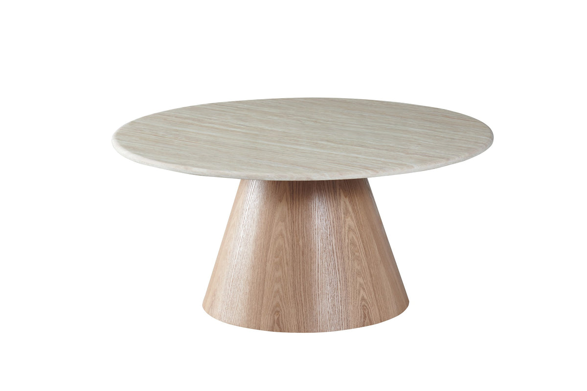 Waverley Round Coffee Table White Travertine - image 4