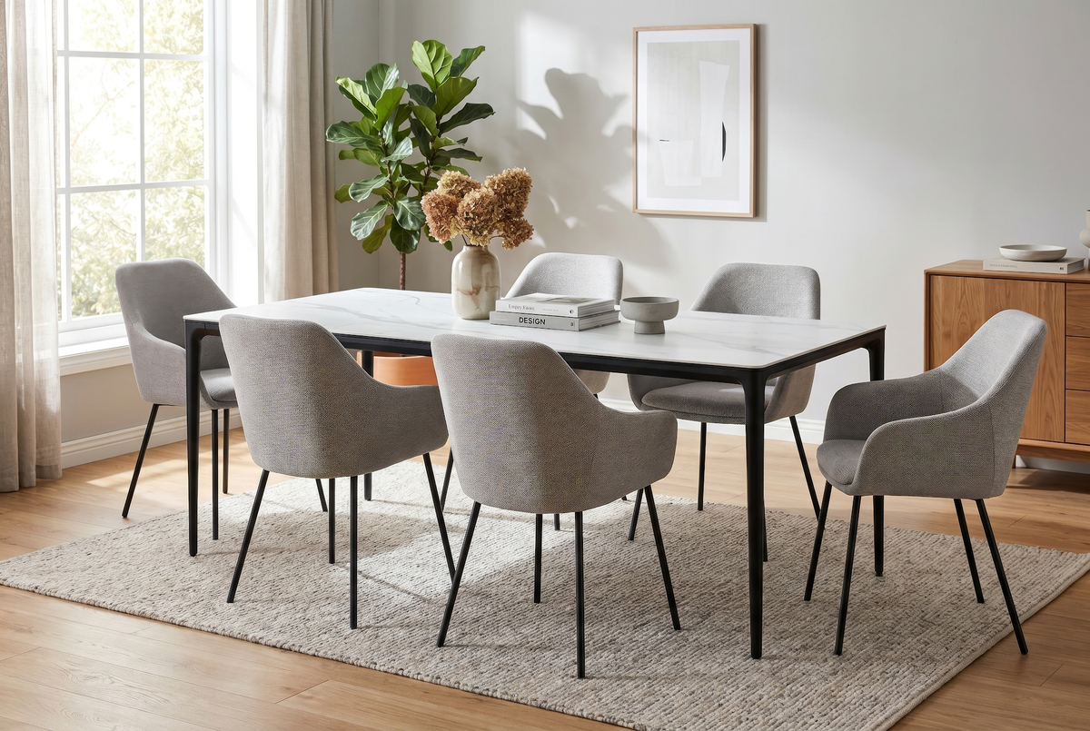 Magnate Outdoor Dining Table White Marble