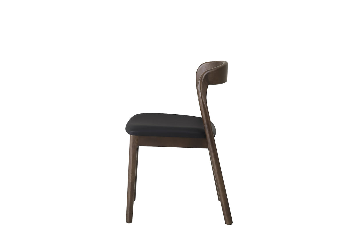 Inari Dining Chair Walnut / Black PU (Set of 2) - image 4