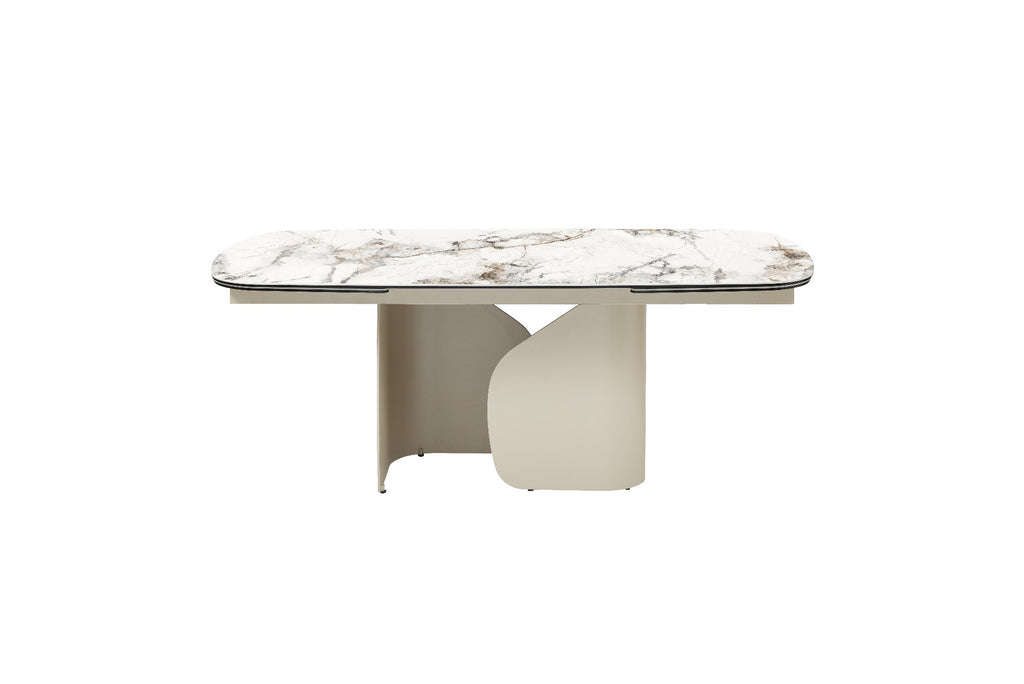 Messina Extension Dining Table Milan White Marble - image 6