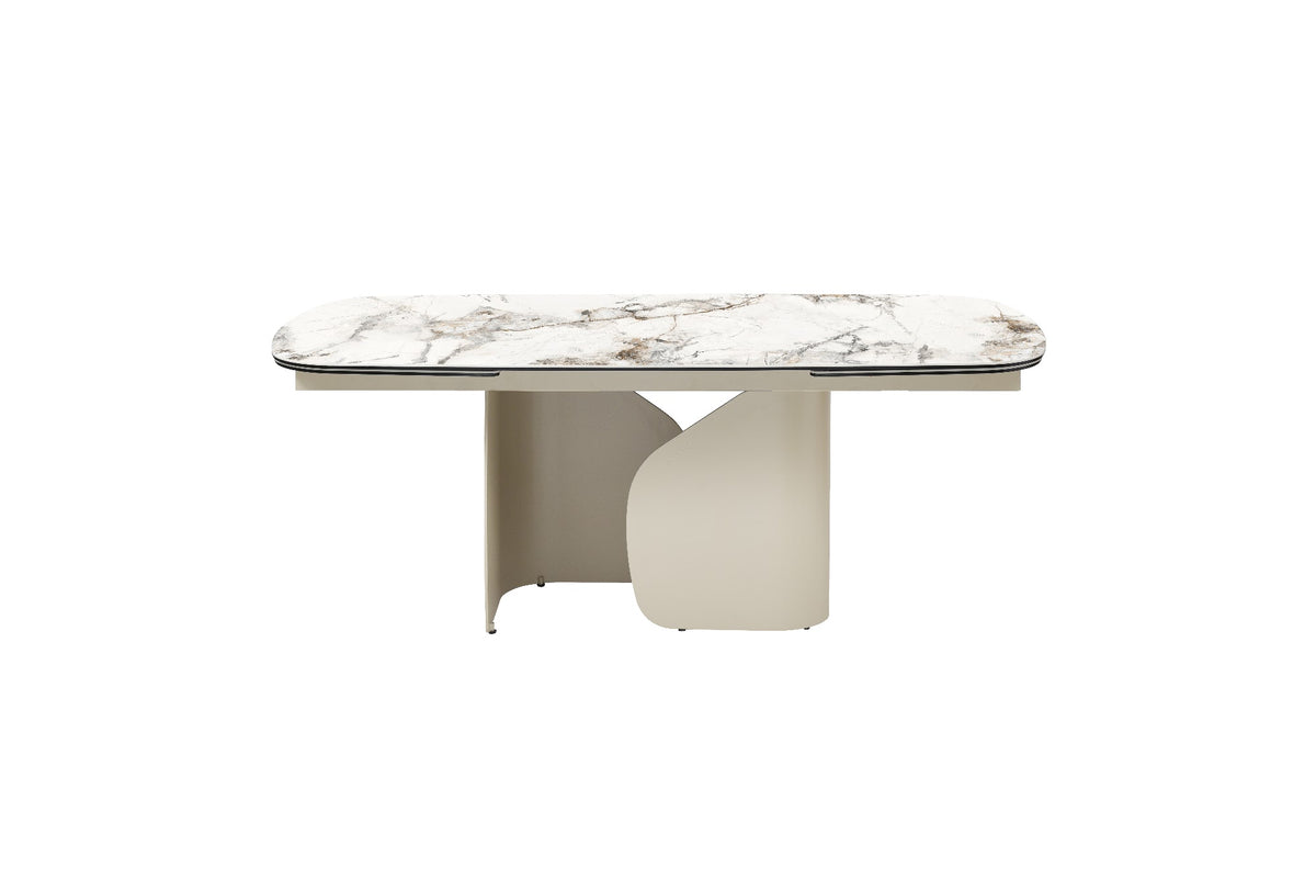 Messina Extension Dining Table Milan White Marble - image 6