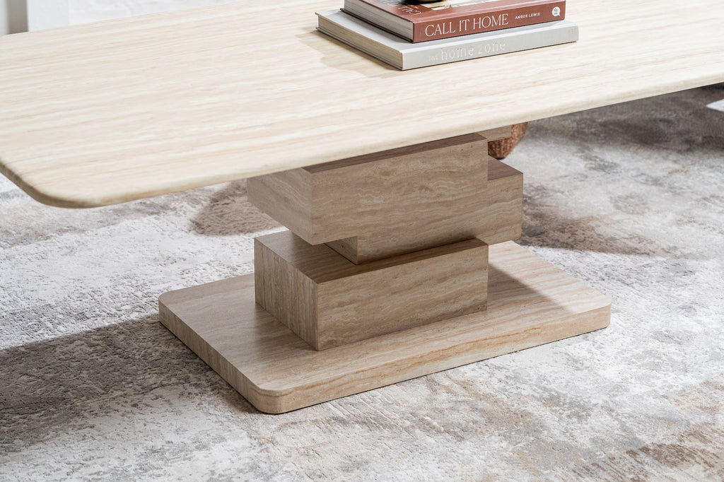 Eros Coffee Table White Travertine - image 7