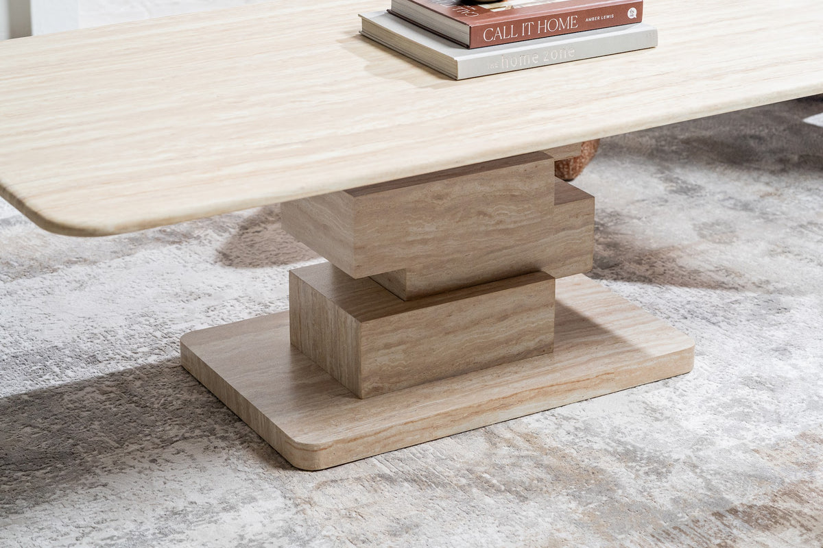 Eros Coffee Table White Travertine - image 7