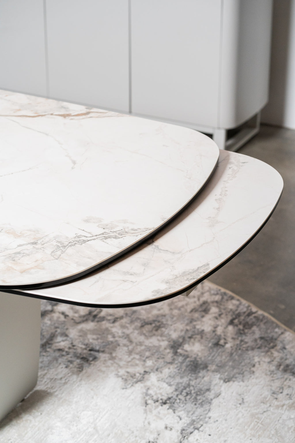 Messina Extension Dining Table Milan White Marble - image 5