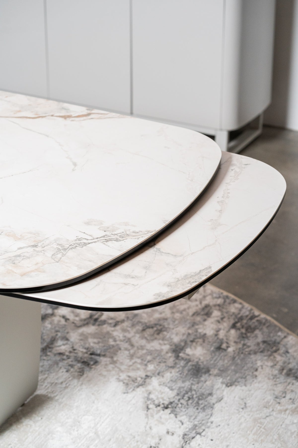 Messina Extension Dining Table Milan White Marble - image 5