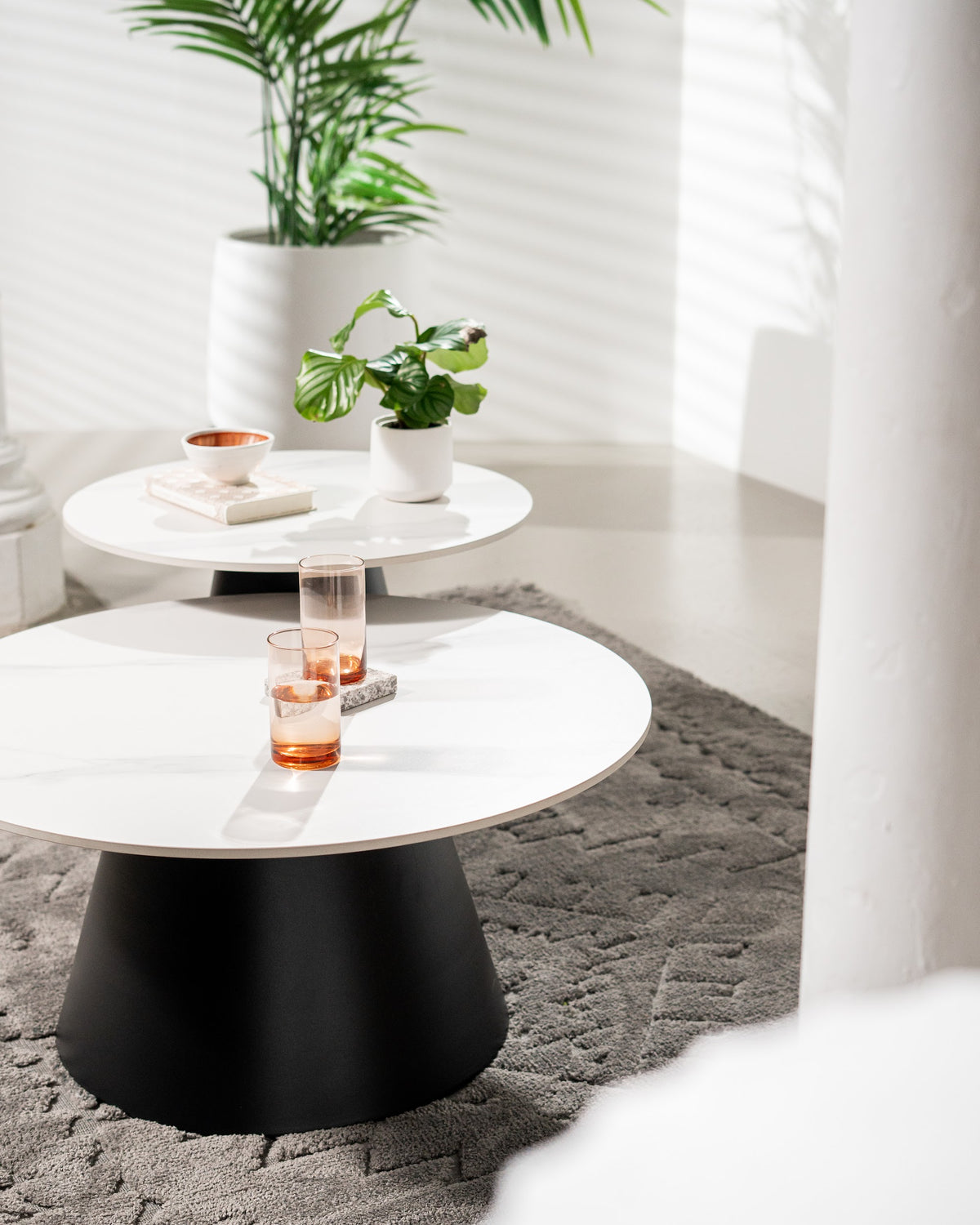 Grollo Coffee Table Set Snow White Ceramic - image 4