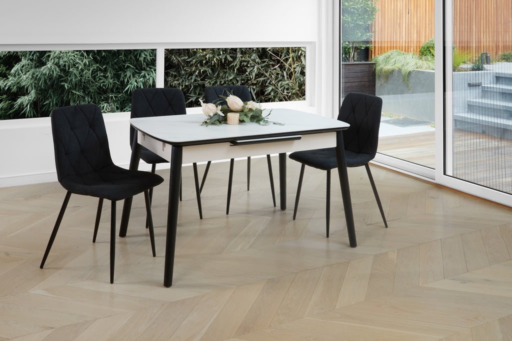 Mila Extension Dining Table Snow White Ceramic - image 15