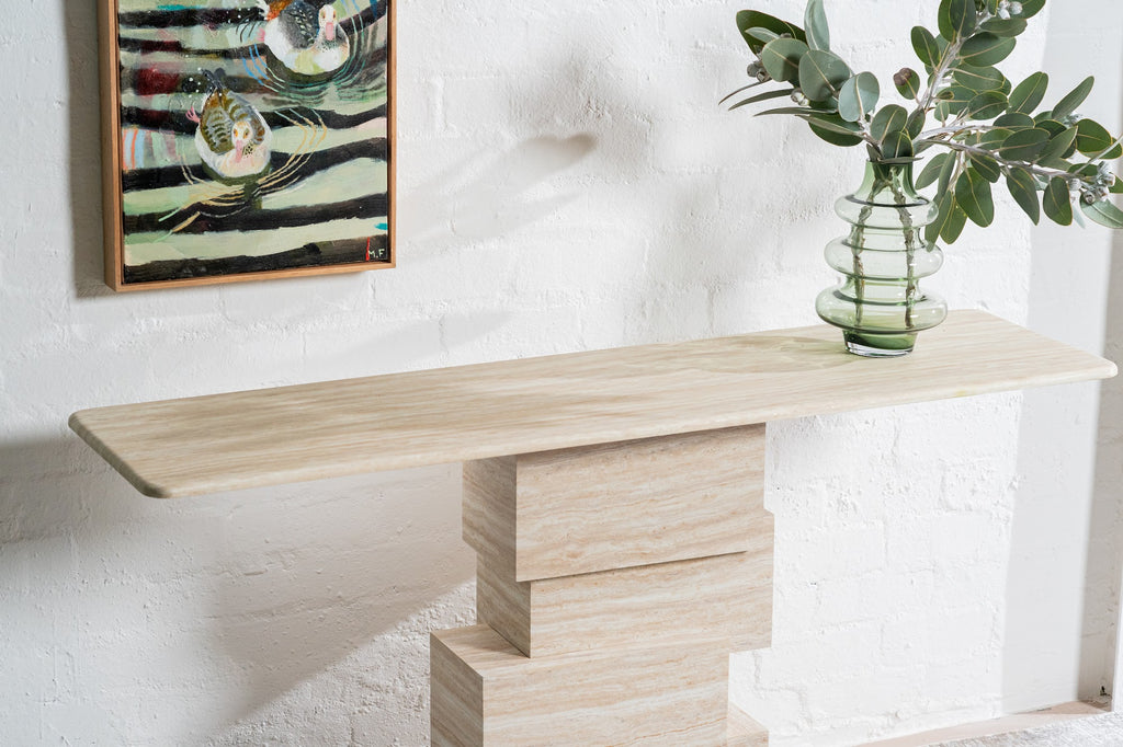 Eros Console Table White Travertine - image 7