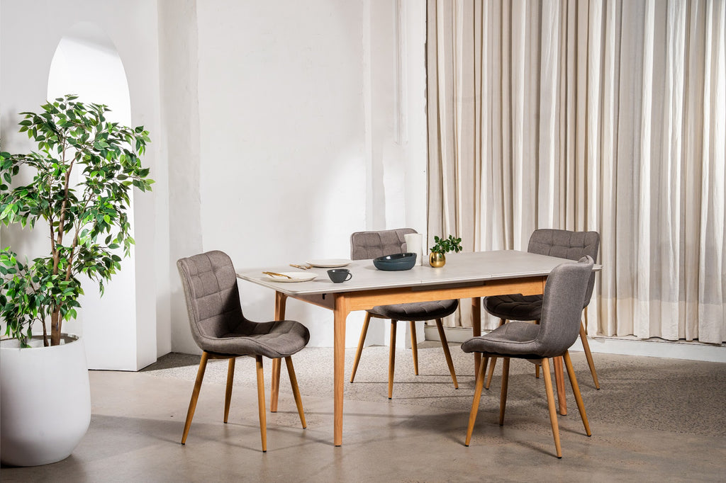 Norway Extension Dining Table Light Grey Ceramic - image 36