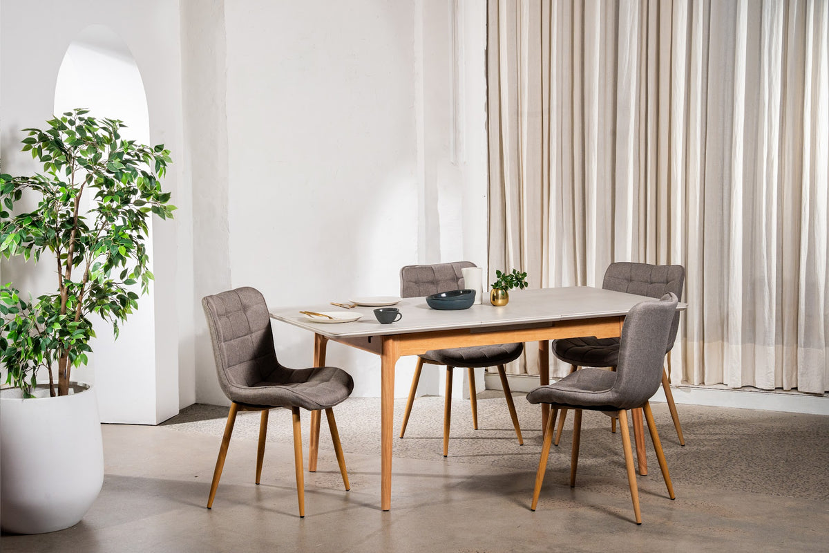 Norway Extension Dining Table Light Grey Ceramic - image 36
