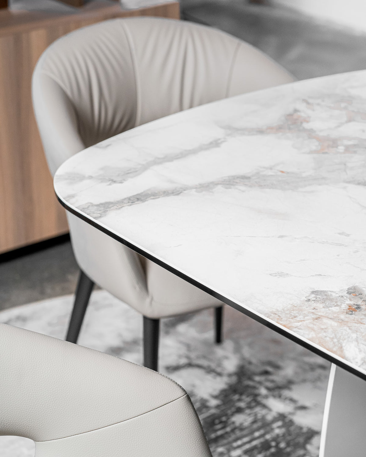 Messina Extension Dining Table Milan White Marble - image 15