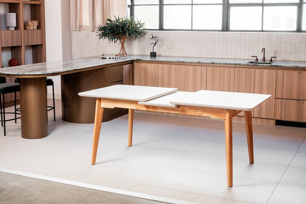 Denmark Extension Dining Table Snow White - image 2