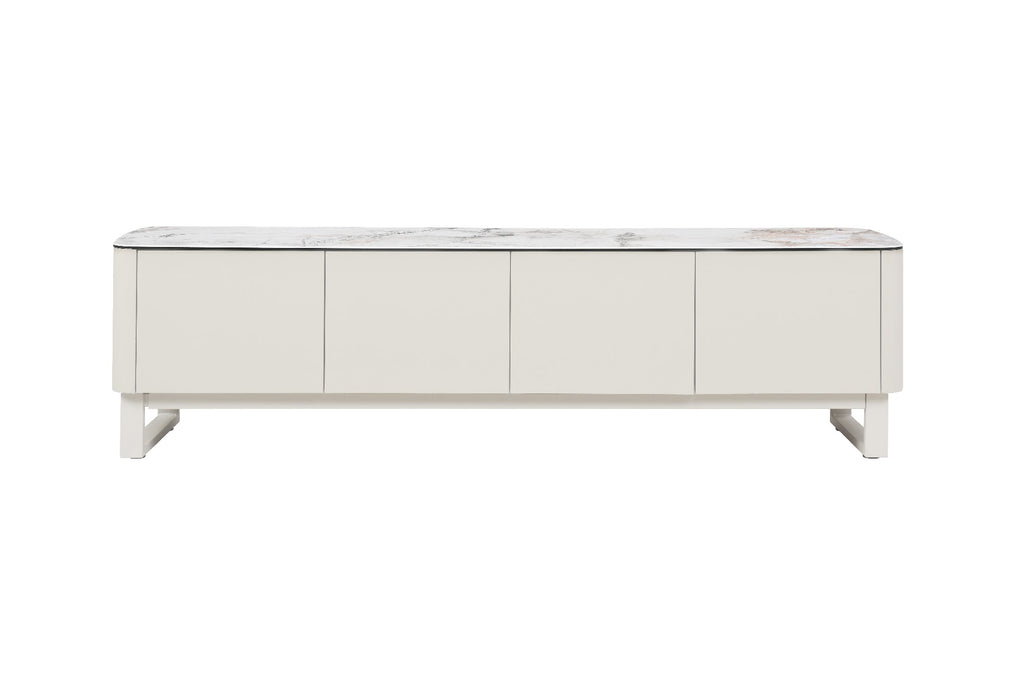 Messina TV Unit Milan White Marble - image 4