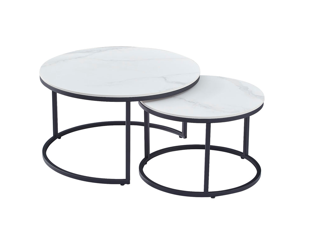 Snow Coffee Table Set Snow White Ceramic - image 2