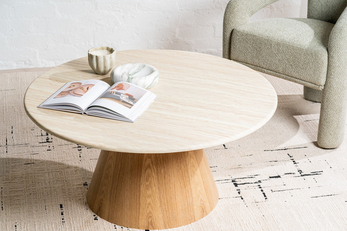 Waverley Round Coffee Table White Travertine - image 9