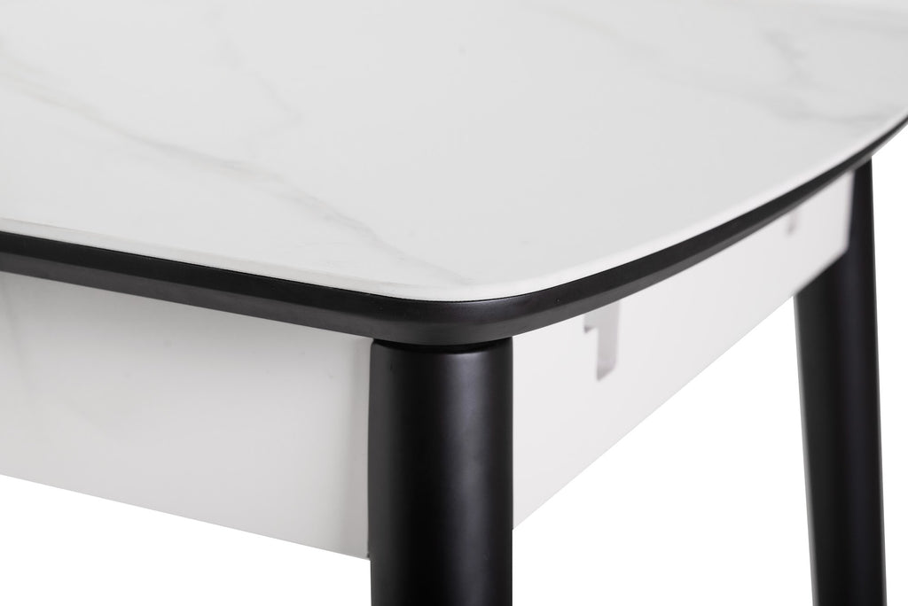 Mila Extension Dining Table Snow White Ceramic - image 6