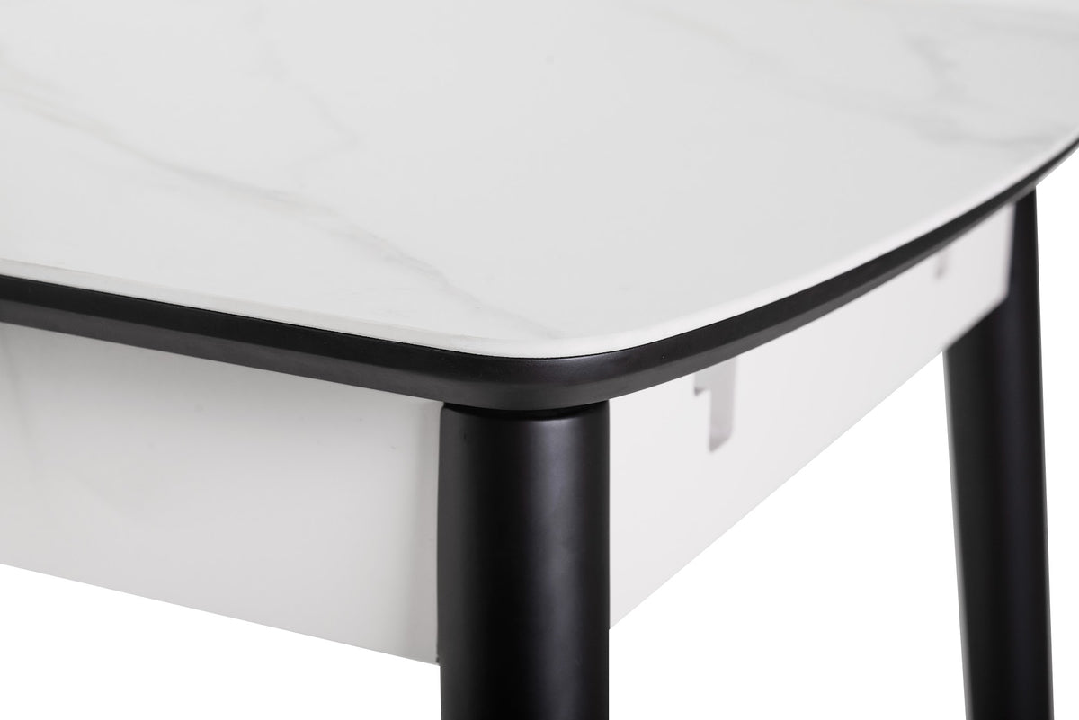 Mila Extension Dining Table Snow White Ceramic - image 6
