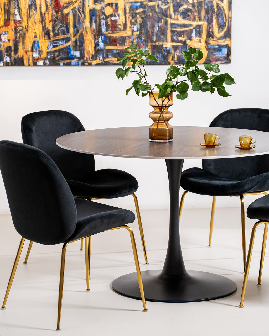 Scandi Large Dining Table Black Sand - image 14