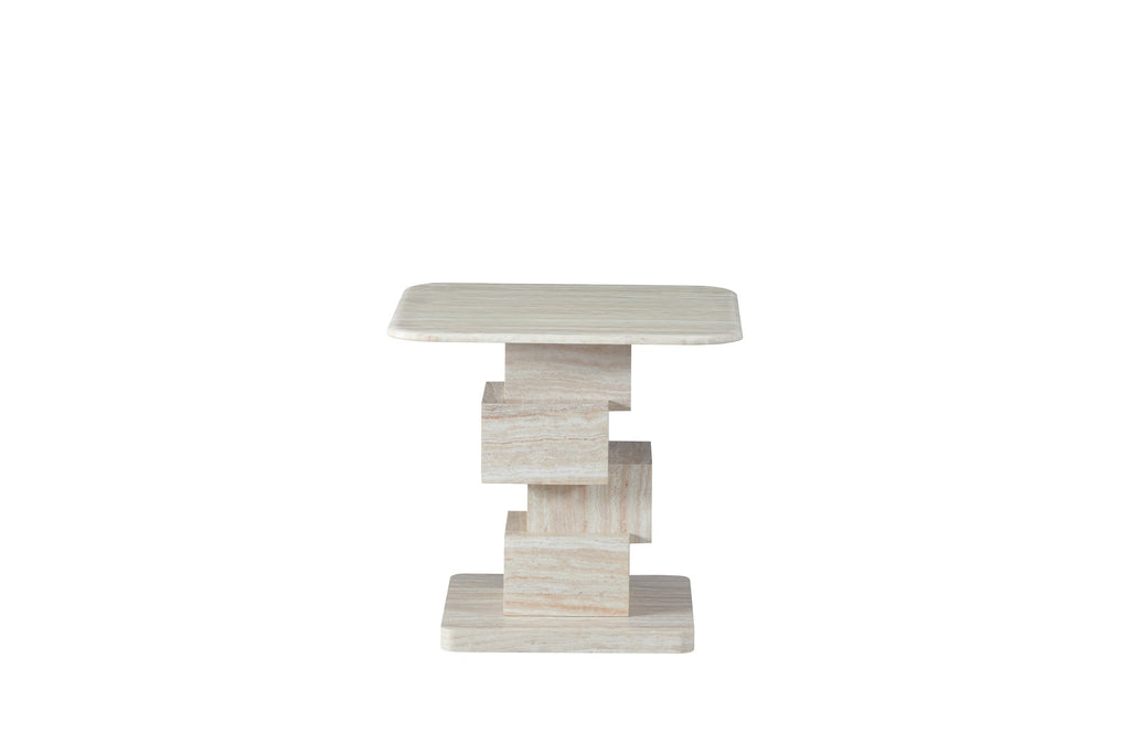 Eros Side Table White Travertine - image 3
