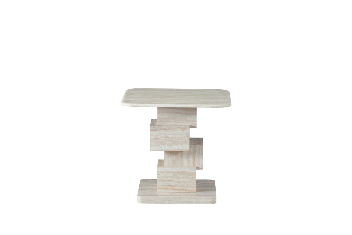 Eros Side Table White Travertine - image 3