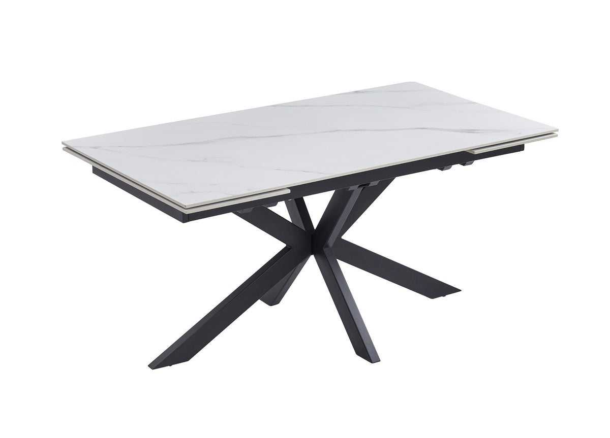 Newcastle Extension Dining Table Snow White Ceramic - image 11