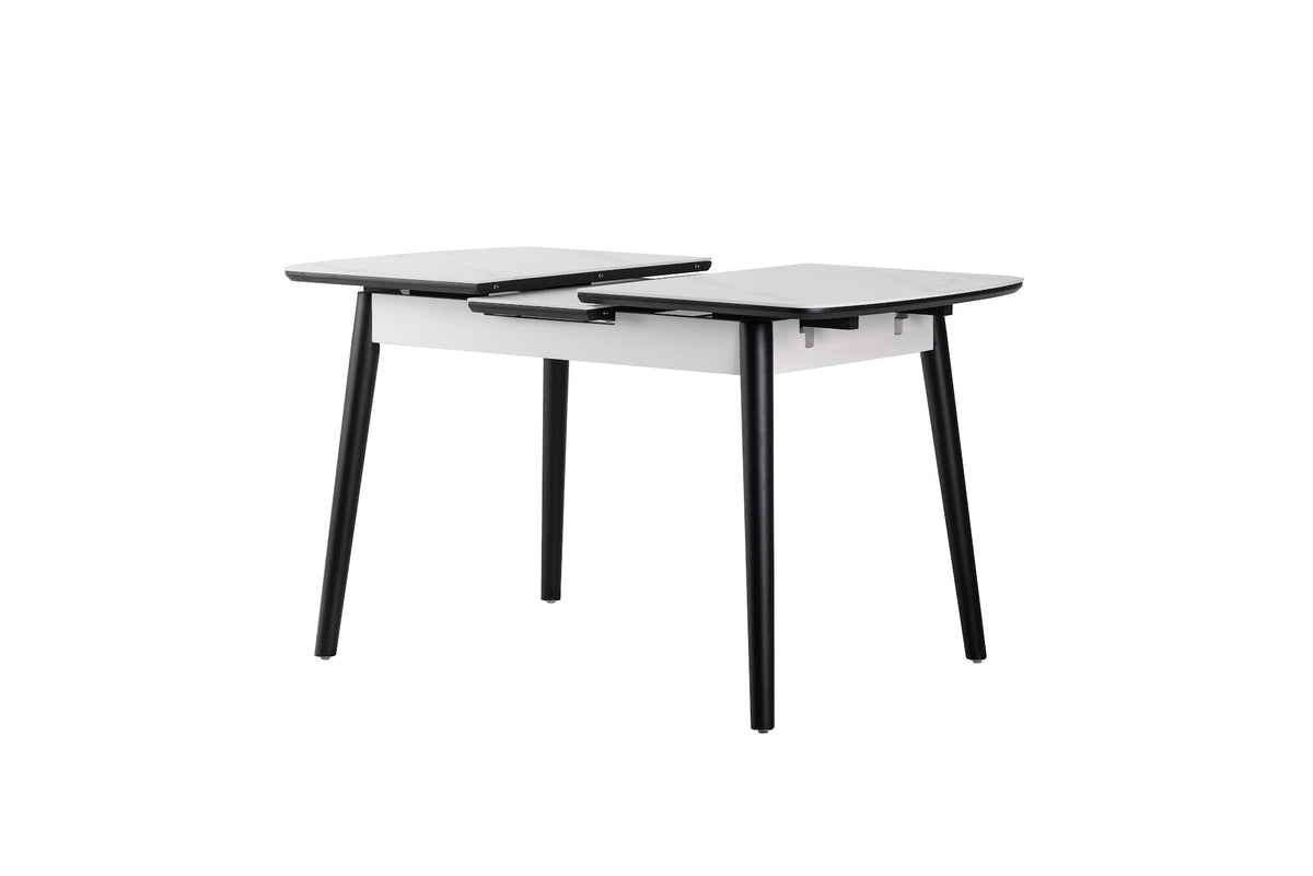 Mila Extension Dining Table Snow White Ceramic - image 3