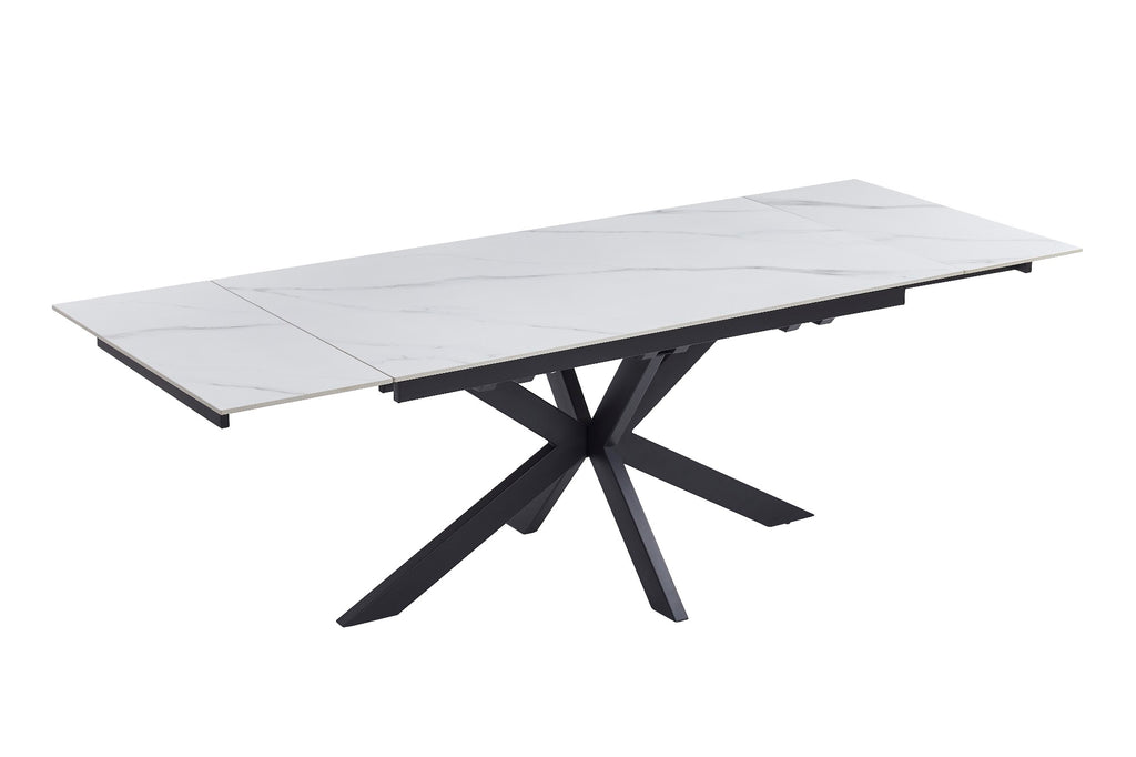 Newcastle Extension Dining Table Snow White Ceramic - image 10