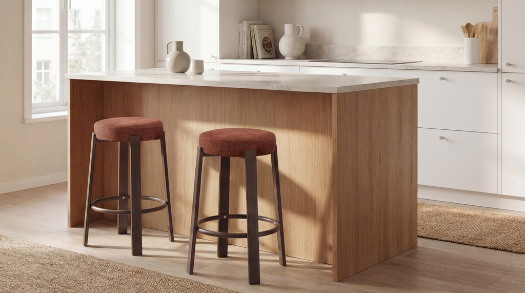 Bergen Bar Stool Rust / Walnut (Set of 2) - image 14
