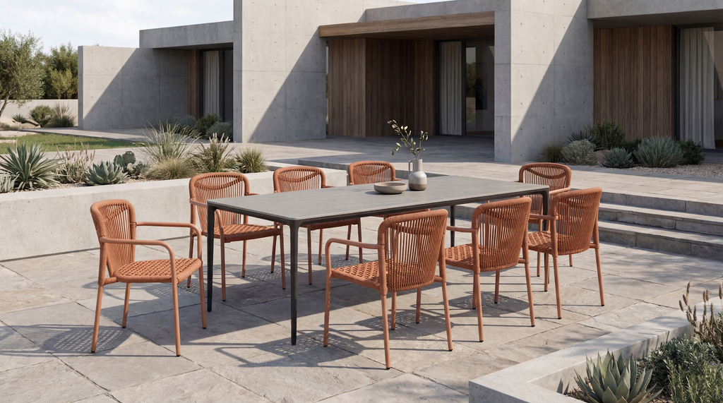 Magnate Large Dining Table Cement Ceramic - image 11