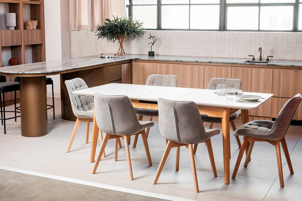 Denmark Extension Dining Table Snow White - image 22