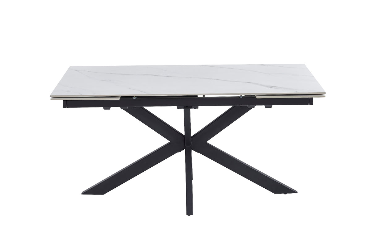 Newcastle Extension Dining Table Snow White Ceramic - image 14