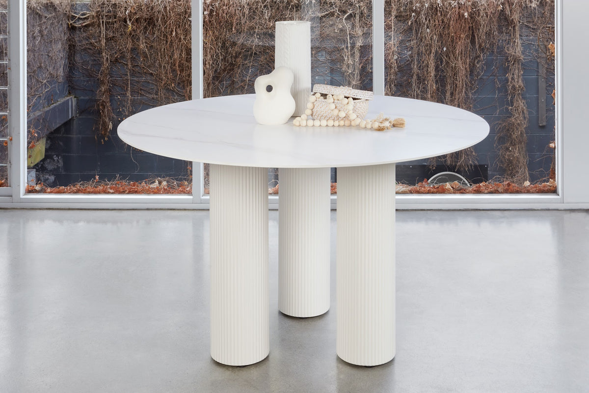 Cuba Round Dining Table White Sevella - image 2
